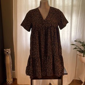 Black and Tan Babydoll Dress